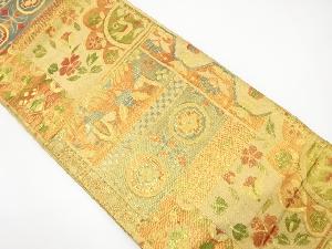 アンティーク　佐賀錦　花更紗に古典柄織り出し袋帯（材料）